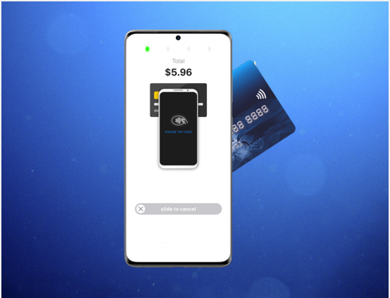 Phone with tap and pay credit card
